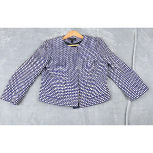 J Crew Blazer Women's 10 Silk Blend  Jacket Front Closure Pockets